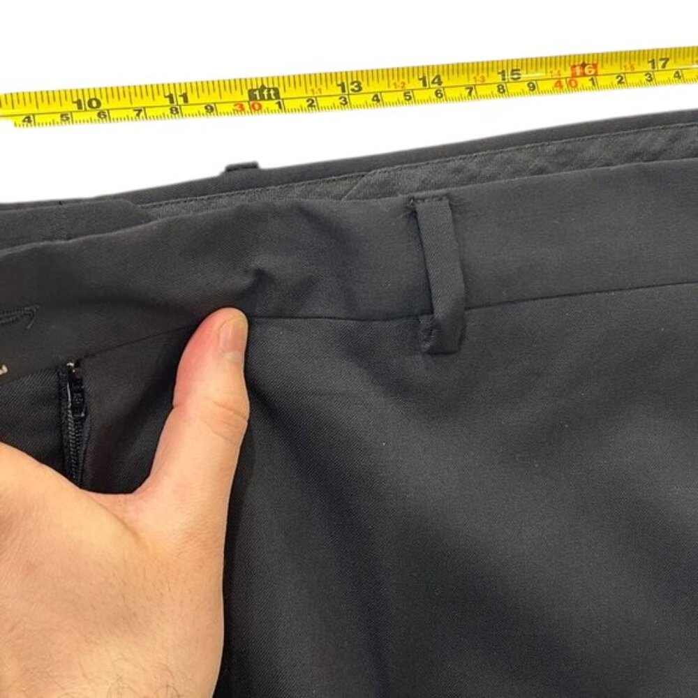 Yves Saint Laurent Dress Pants Mens Black Solid Classic Pleat Front Trousers - Picture 6 of 9